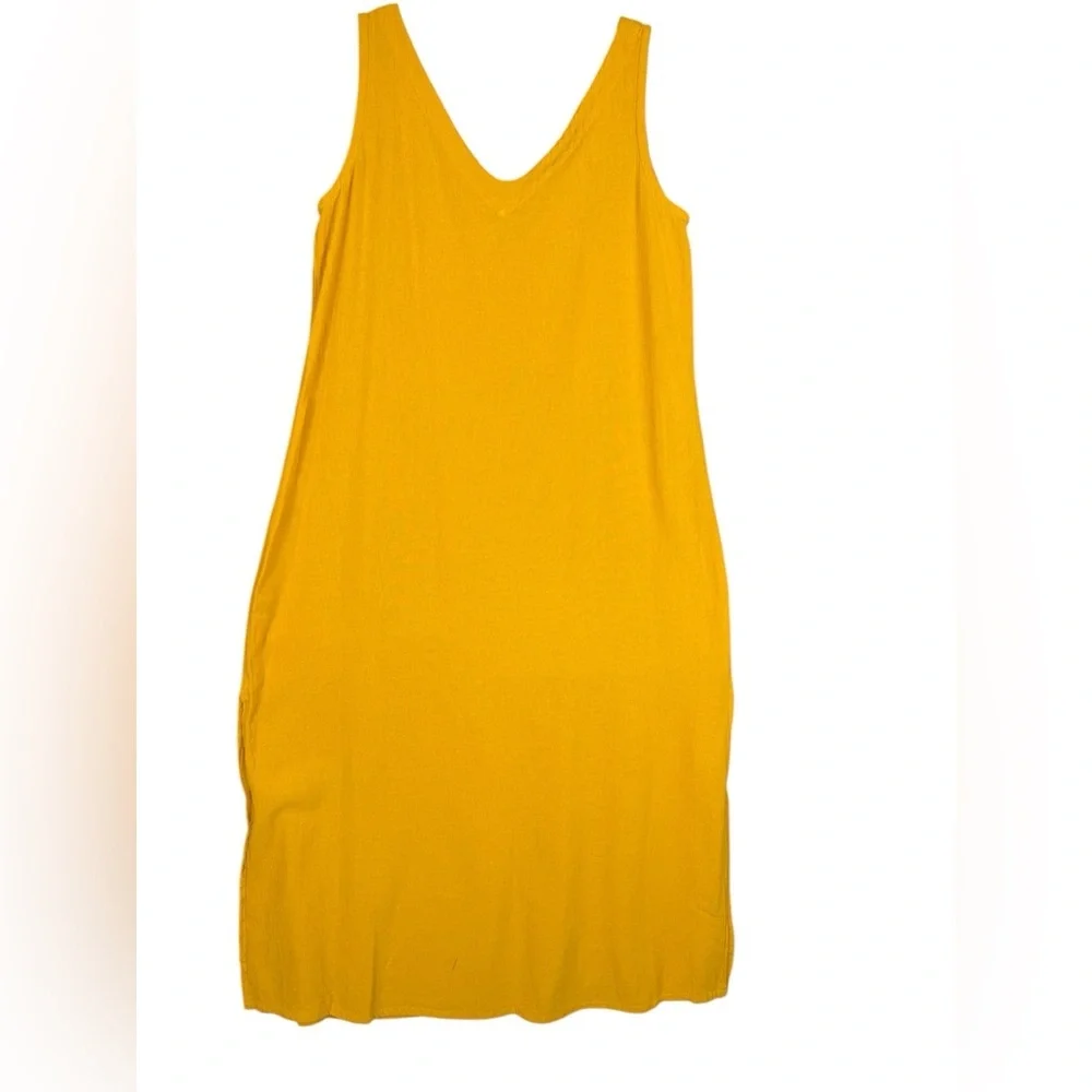 Oh my gauze yellow sleeveless maxi dress beachy coastal travel M